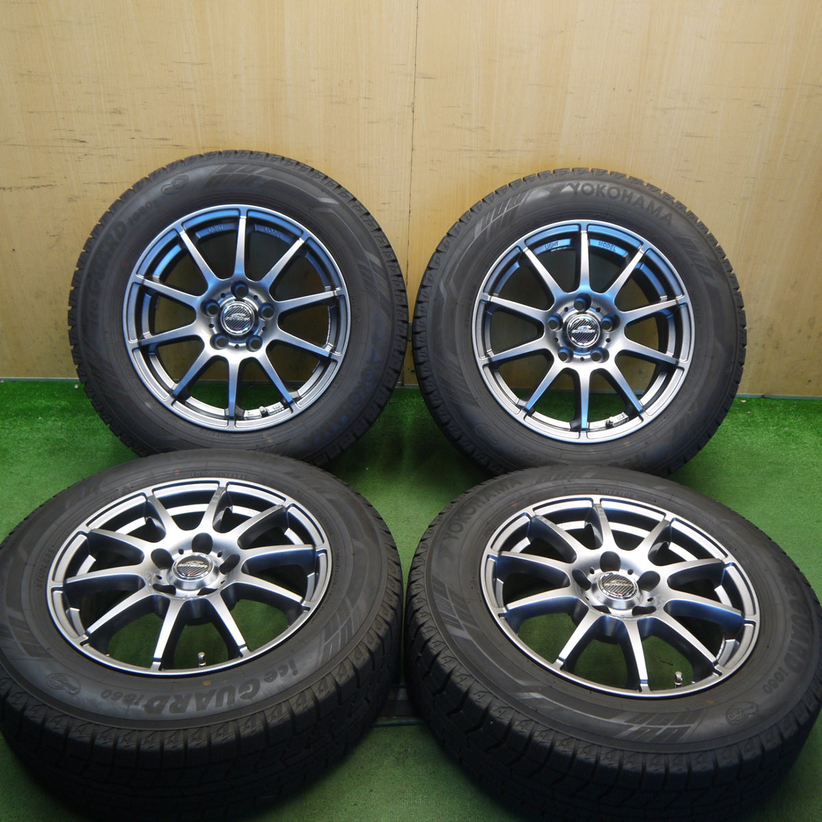 バリ溝！22年！キレイ！ほぼ10分◎スタッドレス 205/65R16 ヨコハマ アイスガード iG60 SCHNEIDER MiD シュナイダー 16インチ PCD114.3/5H◎6082502Hス