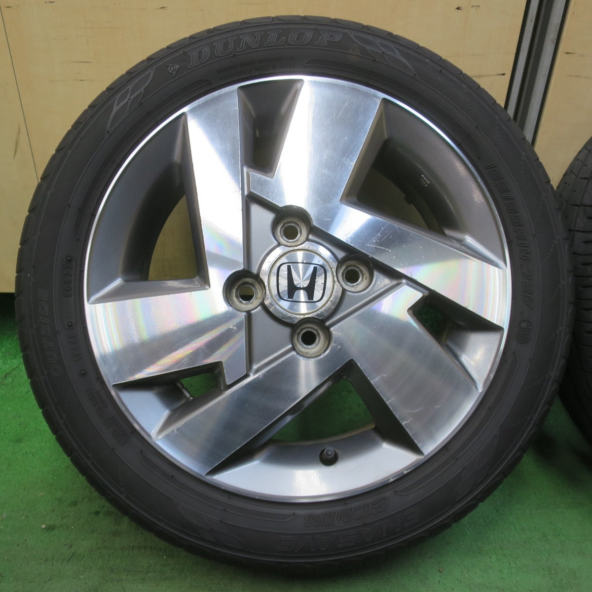 4本価格！22年★ホンダ JE1 JE2 ゼスト スパーク 純正 165/55R14 ダンロップ エナセーブ EC204 14インチ PCD100/4H★6013109イノ