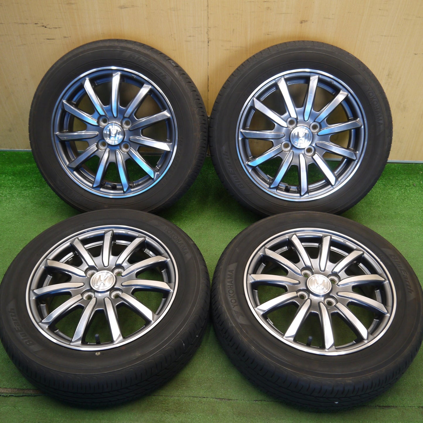4本価格★ホンダ N-WGN 純正 155/65R14 ヨコハマ ブルーアース AE01 14インチ Nワゴン NWGN PCD100/4H★6042005Hノ