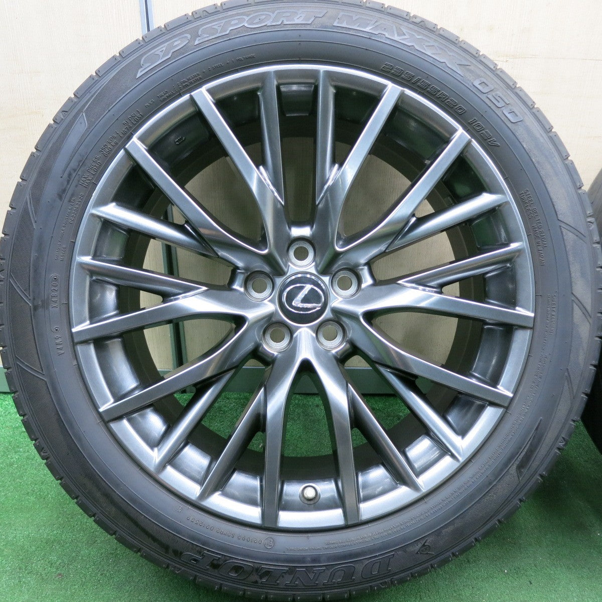 *送料無料* センサー付！20年★レクサス RX Fスポーツ 純正 235/55R20 ダンロップ SPスポーツマックス 050 20インチ PCD114.3/5H★4061604HAノ