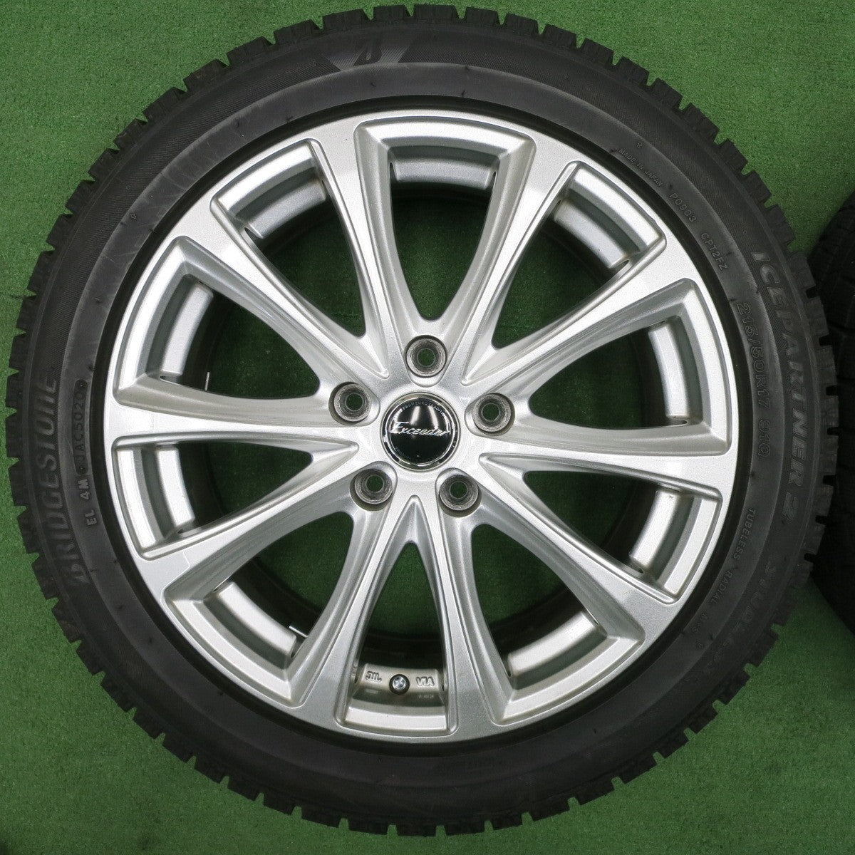 [送料無料] バリ溝！キレイ！9.5分★スタッドレス 215/50R17 ブリヂストン アイスパートナー2 Exceeder エクシーダー 17インチ PCD114.3/5H★5010303NJス