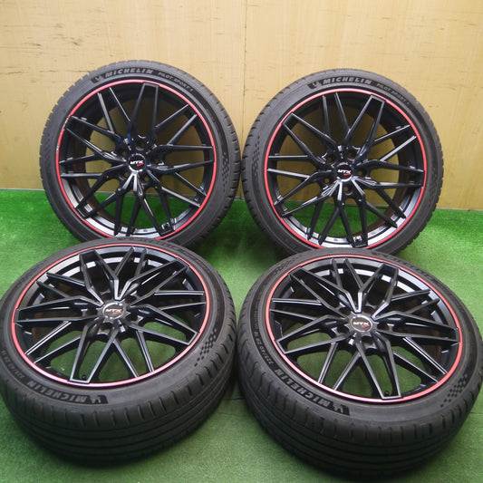 [送料無料] バリ溝！23年！キレイ！9.5分★BMW 等 EUROBAHN Nurburg MTX 225/40R18 ミシュラン パイロットスポーツ5 18インチ ニュルブルグ PCD112/5H★5021405Hノ