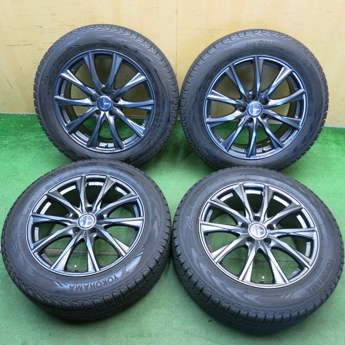 バリ溝！22年！9.5分◎スタッドレス 225/60R18 ヨコハマ アイスガード G075 D.O.S. DOS 18インチ PCD114.3/5H◎6071805HAス