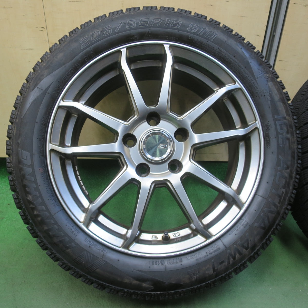 バリ溝！22年！ほぼ10分◎BMW MINI 等 205/55R16 スタッドレス ナンカン アイスアクティバ AW-1 BROCKEN ブロッケン 16インチ PCD112/5H◎6061506イス