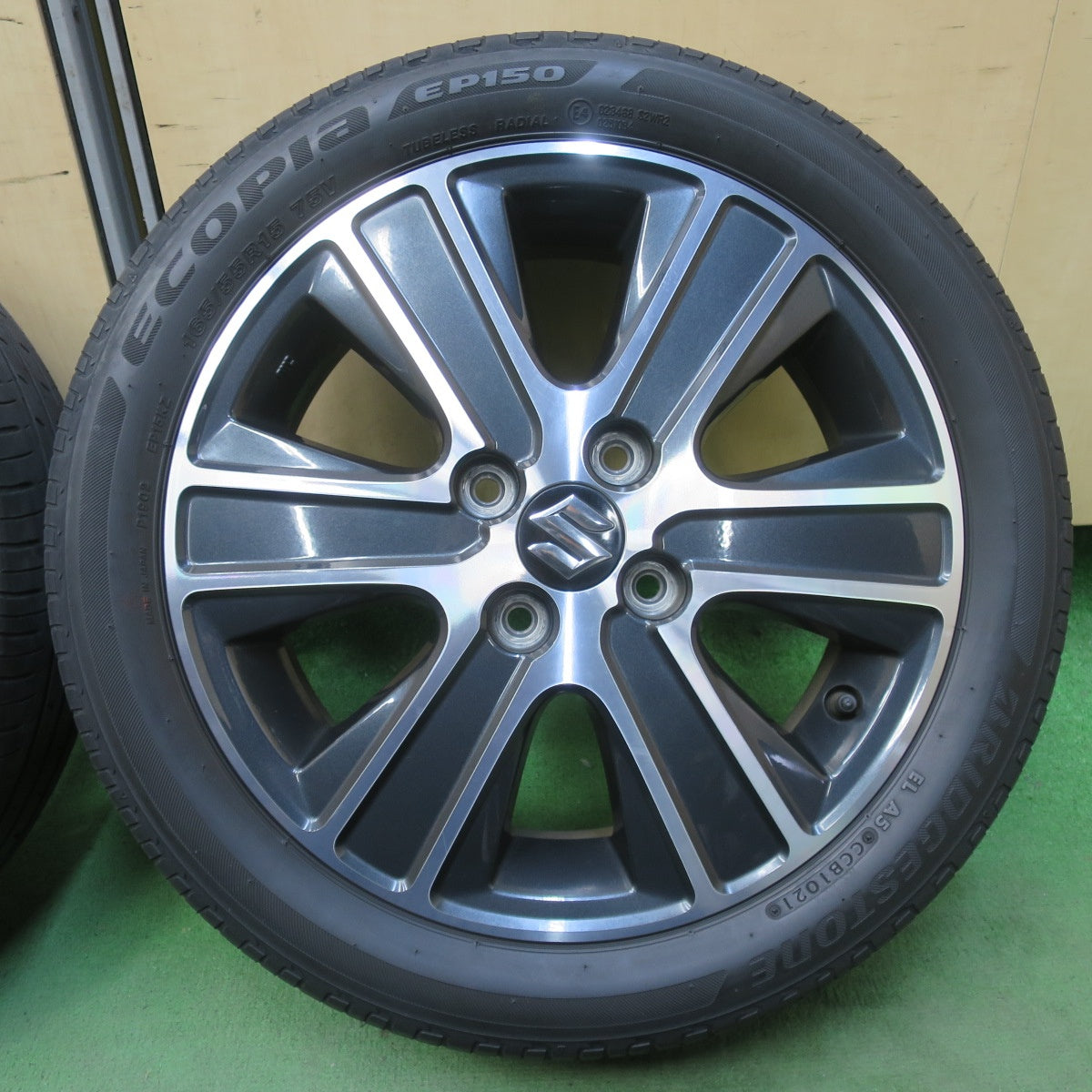 キレイ★スズキ ワゴンR スティングレー 純正 165/55R15 ブリヂストン エコピア EP150 15インチ PCD100/4H★6032509イノ