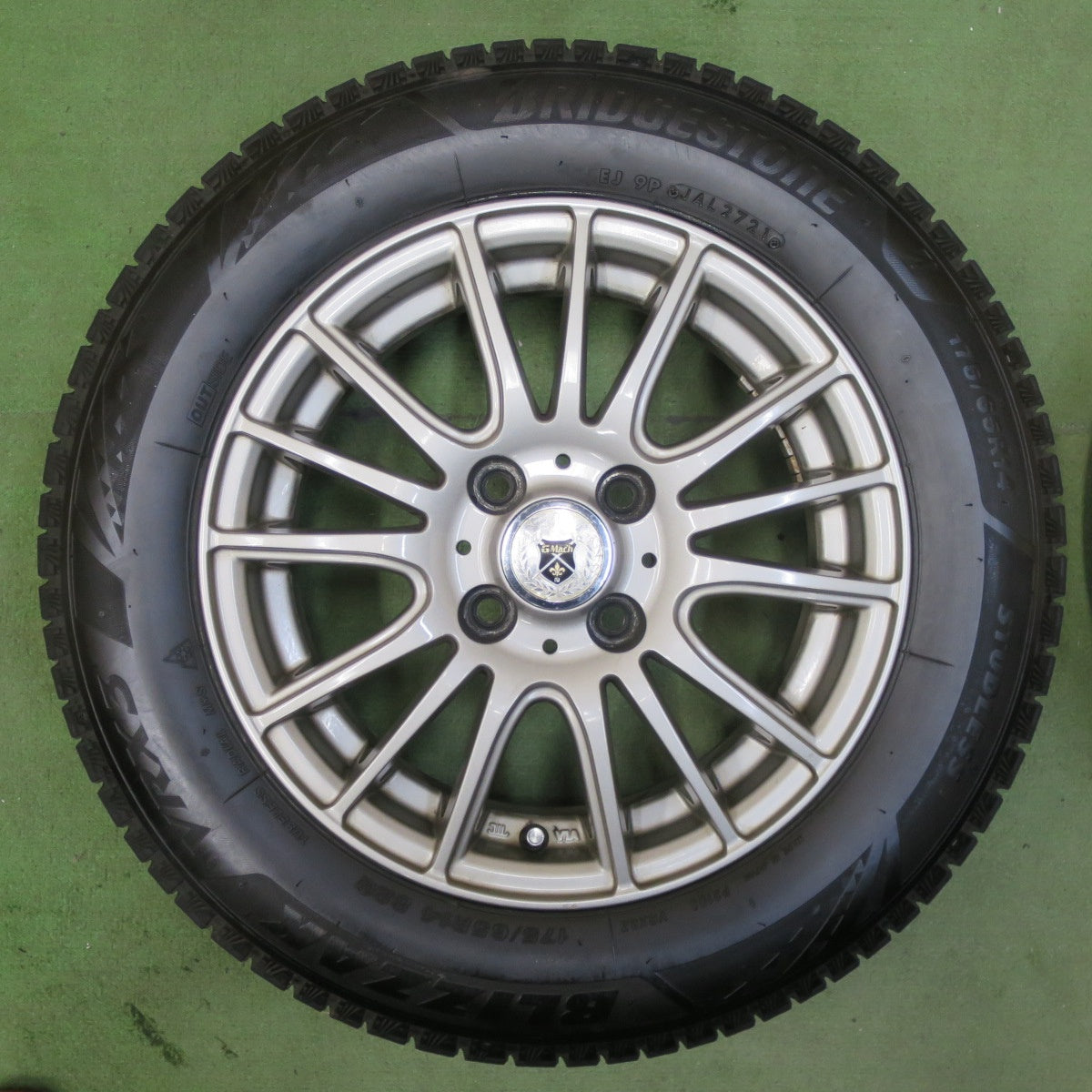バリ溝！21年！キレイ！8.5分★スタッドレス 175/65R14 ブリヂストン ブリザック VRX3 GMach 14インチ PCD100/4H★5111906TTス
