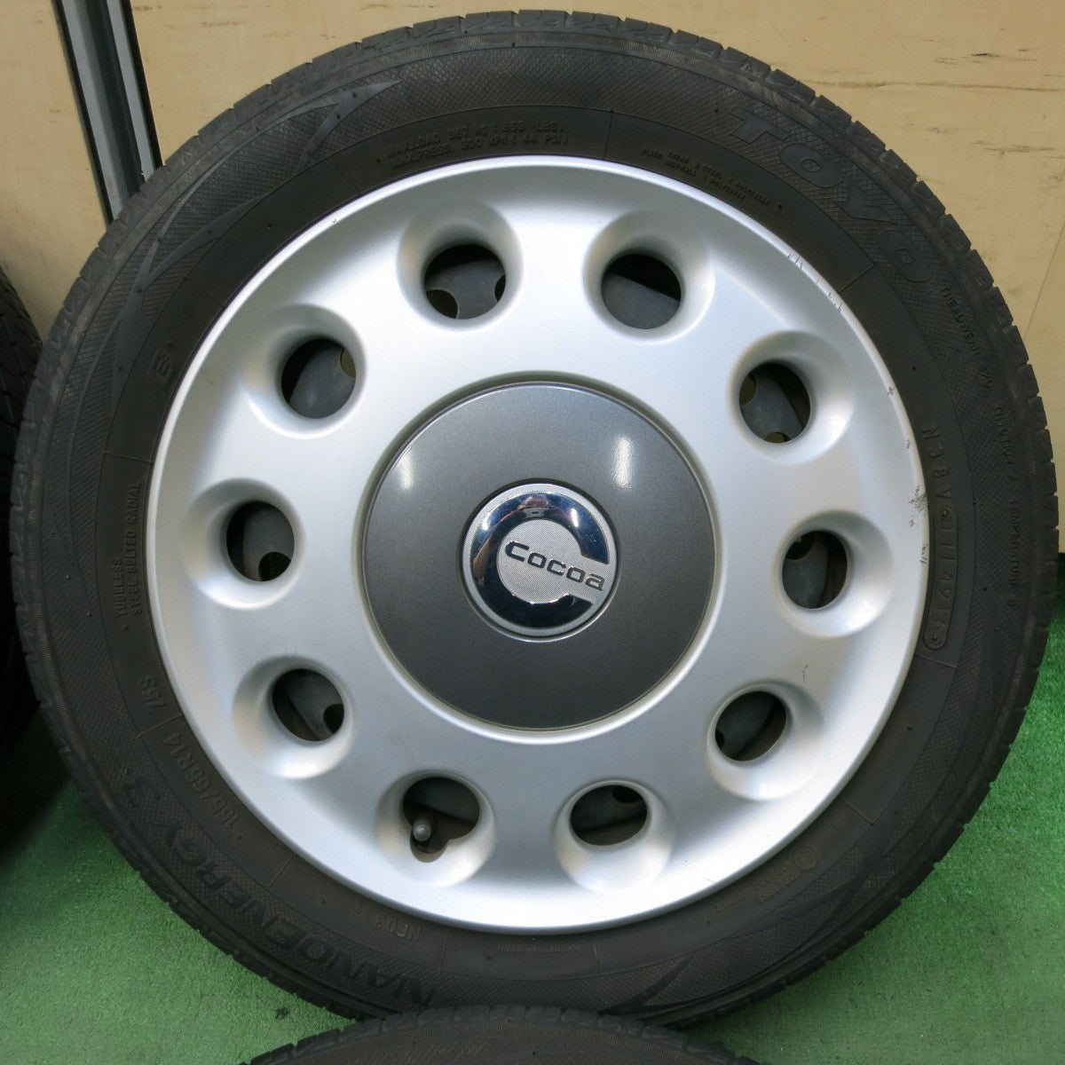 4本価格★ダイハツ ミラ ココア 純正 スチール 155/65R14 トーヨー ナノエナジー3 14インチ PCD100/4H★5050212SYノ