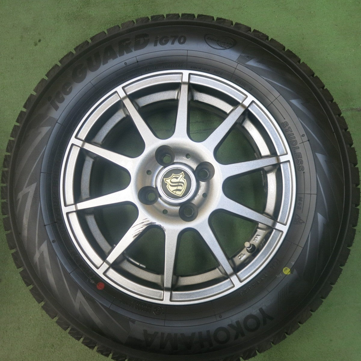 未使用！23年！キレイ★スタッドレス 185/70R14 ヨコハマ アイスガード iG70 社外 アルミ 14インチ PCD100/4H★5120104SKス