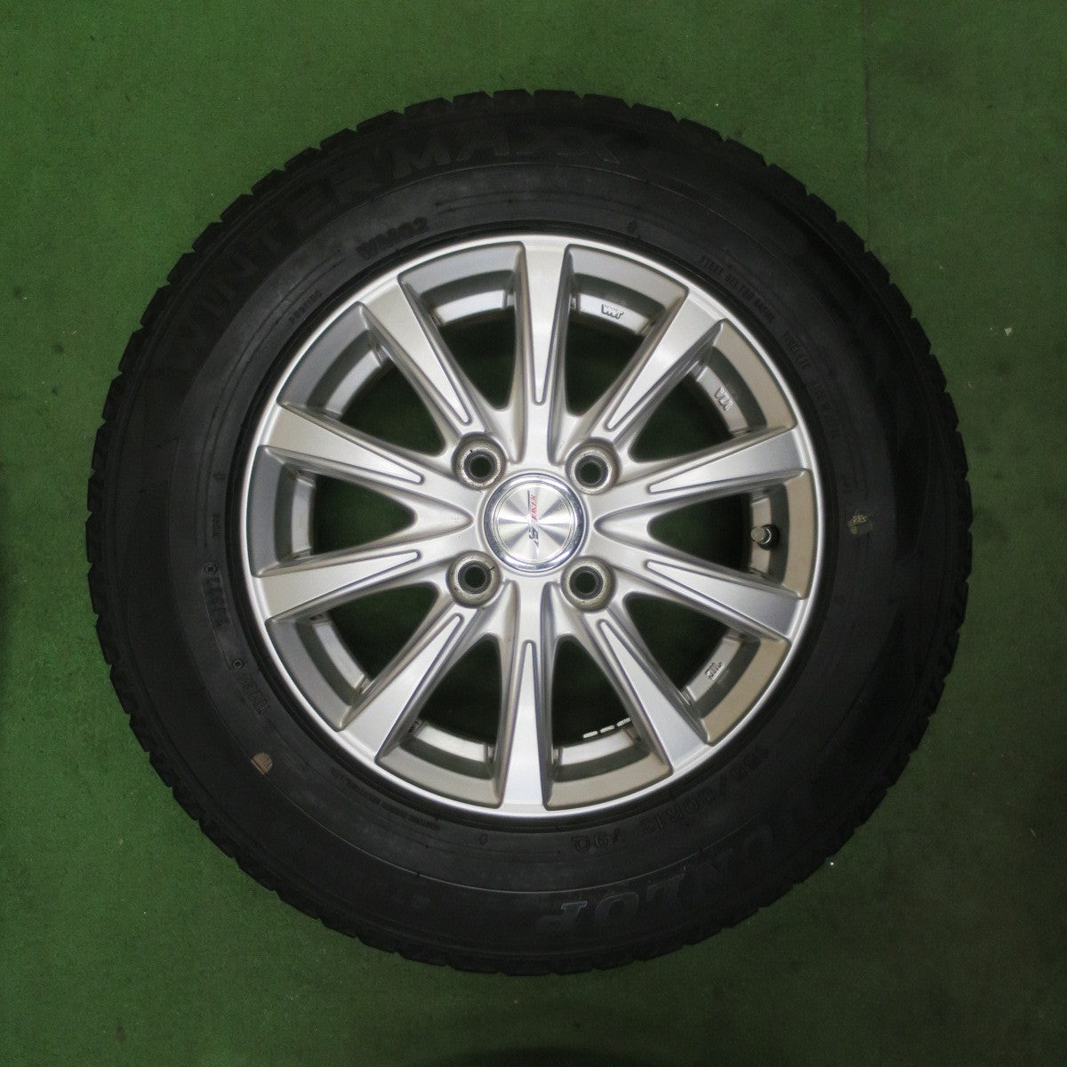 バリ溝！22年！キレイ！8.5分★スタッドレス 155/80R13 ダンロップ ウインターマックス WM02 JOKER ジョーカー 13インチ PCD100/4H★6040601TTス