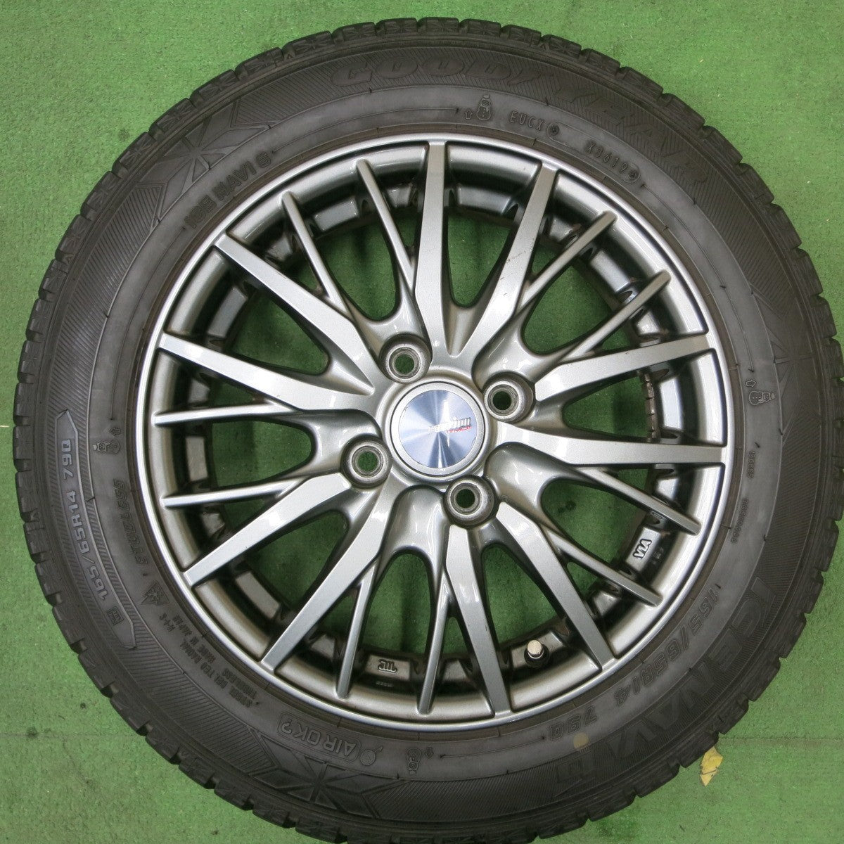 バリ溝！9.5分★スタッドレス 165/65R14 グッドイヤー アイスナビ6 ravrion RM01 ラブリオン 14インチ PCD100/4H★5050202TTス