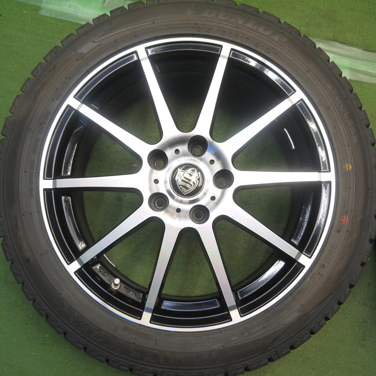 バリ溝！23年！キレイ！9分◎スタッドレス 215/50R17 ダンロップ ウインターマックス WM02 社外 アルミ 17インチ PCD114.3/5H◎6093001Hス