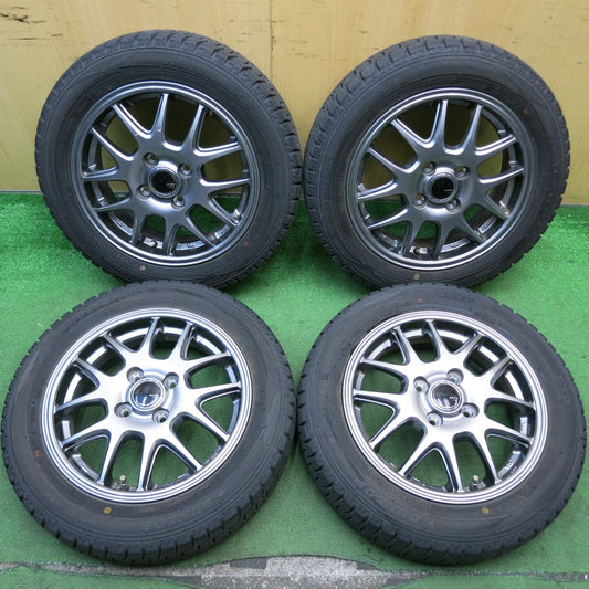 バリ溝！22年！8.5分★スタッドレス 155/65R14 ダンロップ ウインターマックス WM02 ZACK JP-205 MONZA ザック 14インチ PCD100/4H★5062106HAス