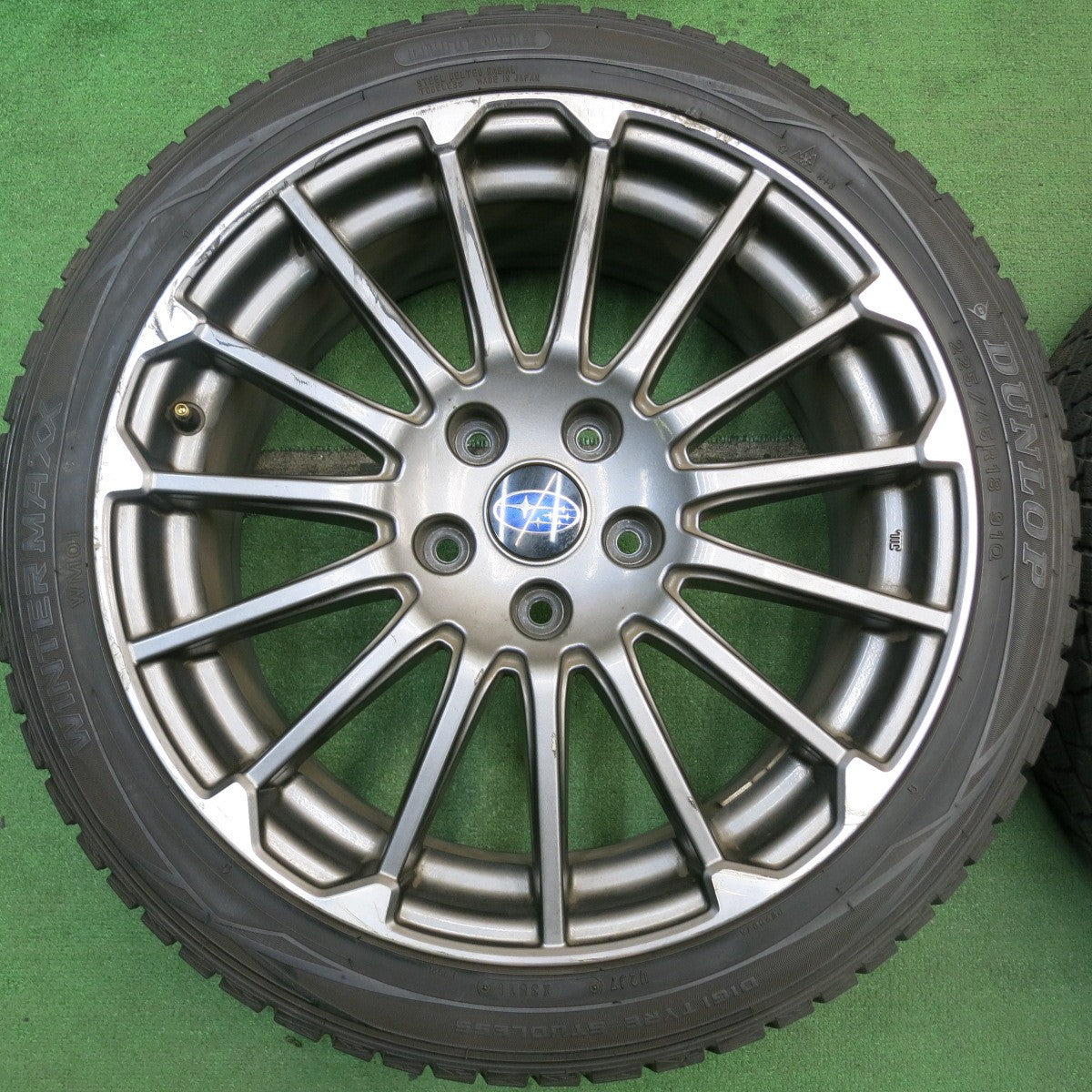 4本価格★スバル レヴォーグ STI スポーツ 純正 225/45R18 スタッドレス ダンロップ ウインターマックス WM01 18インチ PCD114.3/5H★5062704AKス