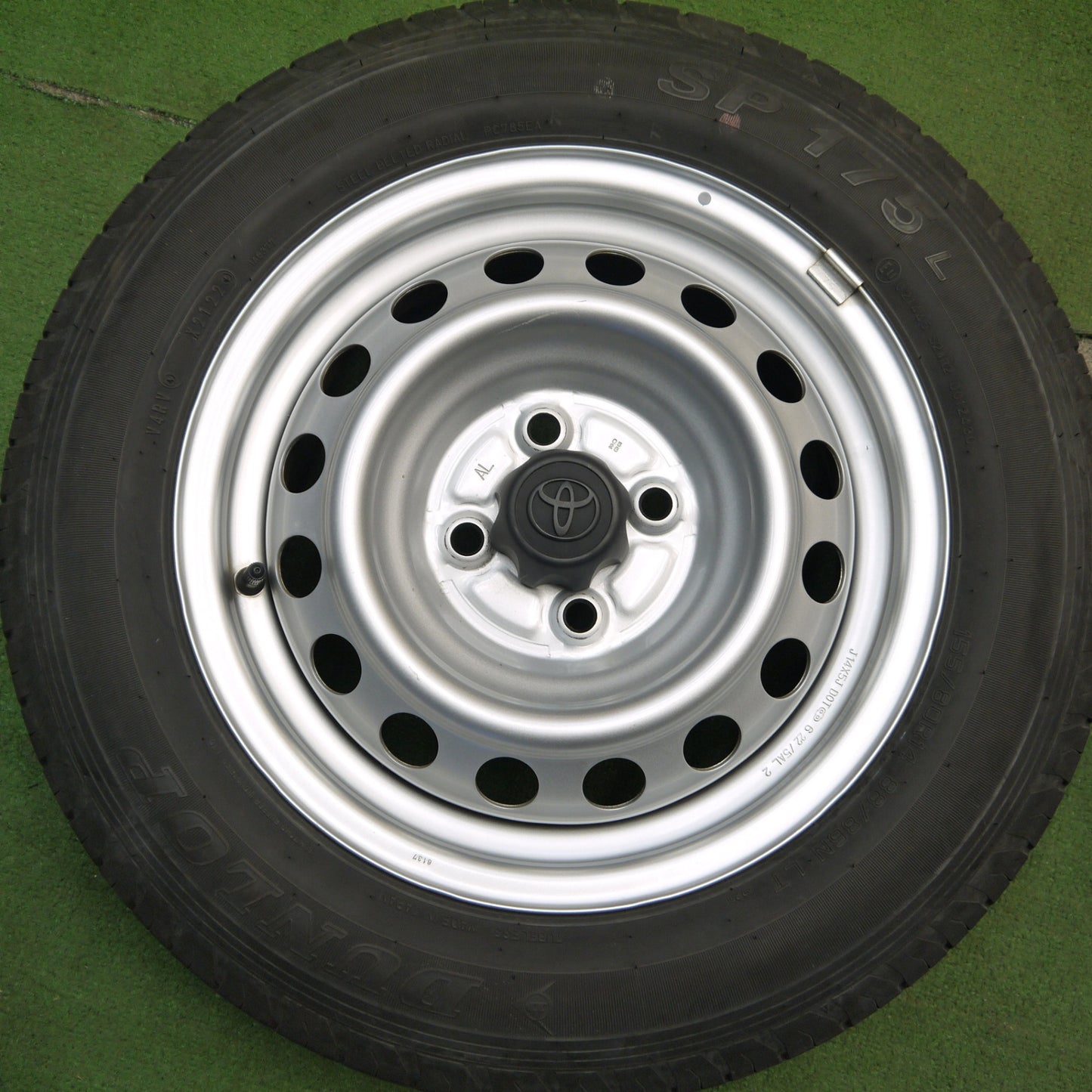 キレイ！22年★トヨタ サクシード プロボックス 等 純正 スチール 155/80R14 88/86N ダンロップ SP175L 14インチ PCD100/4H★5053005Hノ
