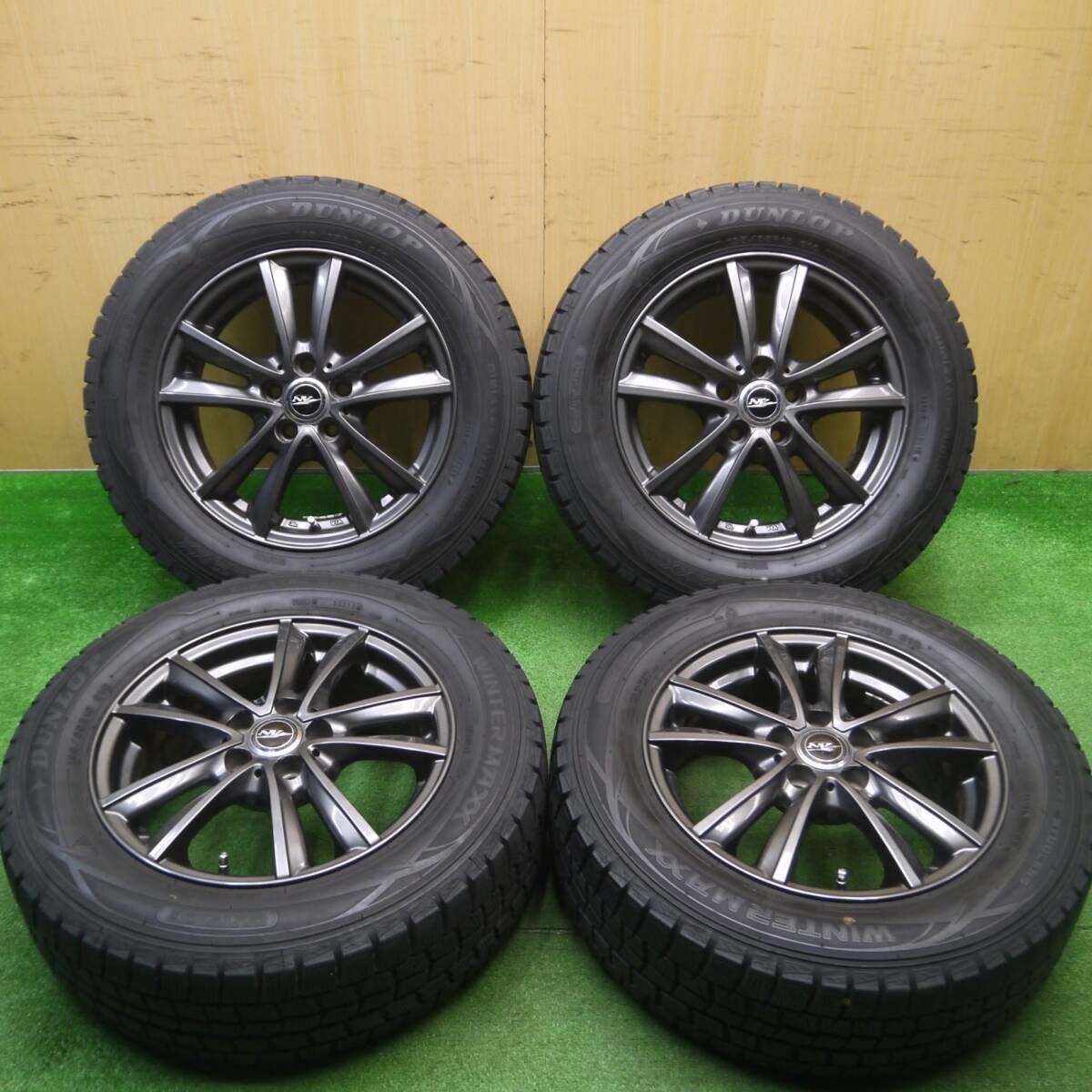 バリ溝！8.5分★プリウス等 195/65R15 スタッドレス ダンロップ ウインターマックス WM01 NIRVANA NV PCD100/5H★4121106Hス