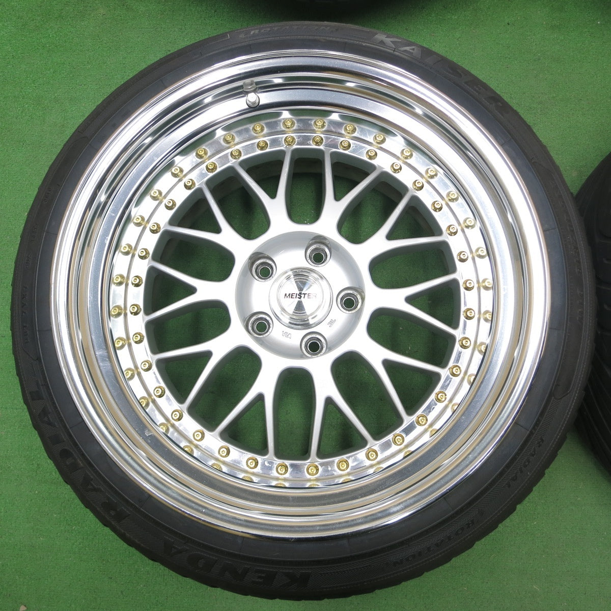 [送料無料] バリ溝！21年！キレイ！9.5分★WORK MEISTER M1 GMST/M1 225/35R18 235/40R18 ケンダ ラジアル カイザー ワーク 18インチ PCD114.3/5H★4110101ナノ