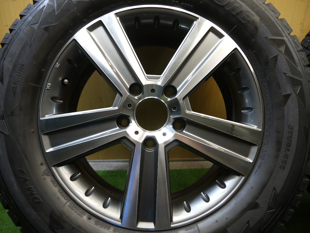 [送料無料] バリ溝！キレイ！9.5分★ベンツ Gクラス 等 ユーロプレミアム 265/60R18 スタッドレス ブリヂストン DM-V2 ヴェルナー PCD130/5H★2060802クス
