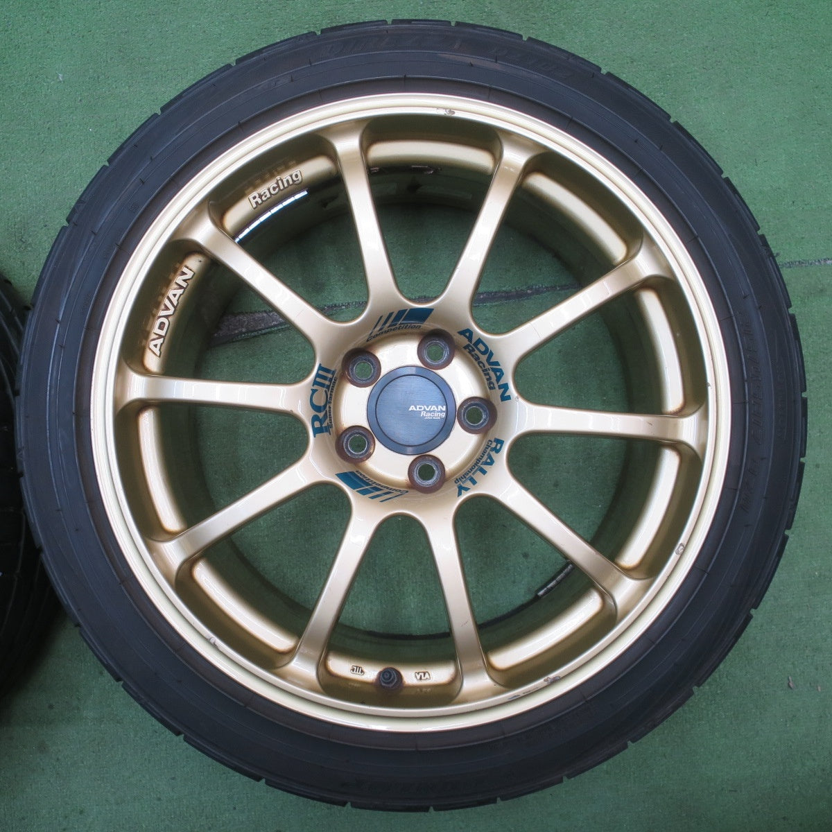 バリ溝！24年！8.5分◎ADVAN Racing RCⅢ 215/45R17 ダンロップ DIREZZA DZ102 アドバン レーシング RC3 17インチ PCD100/5H◎6072101NJノ