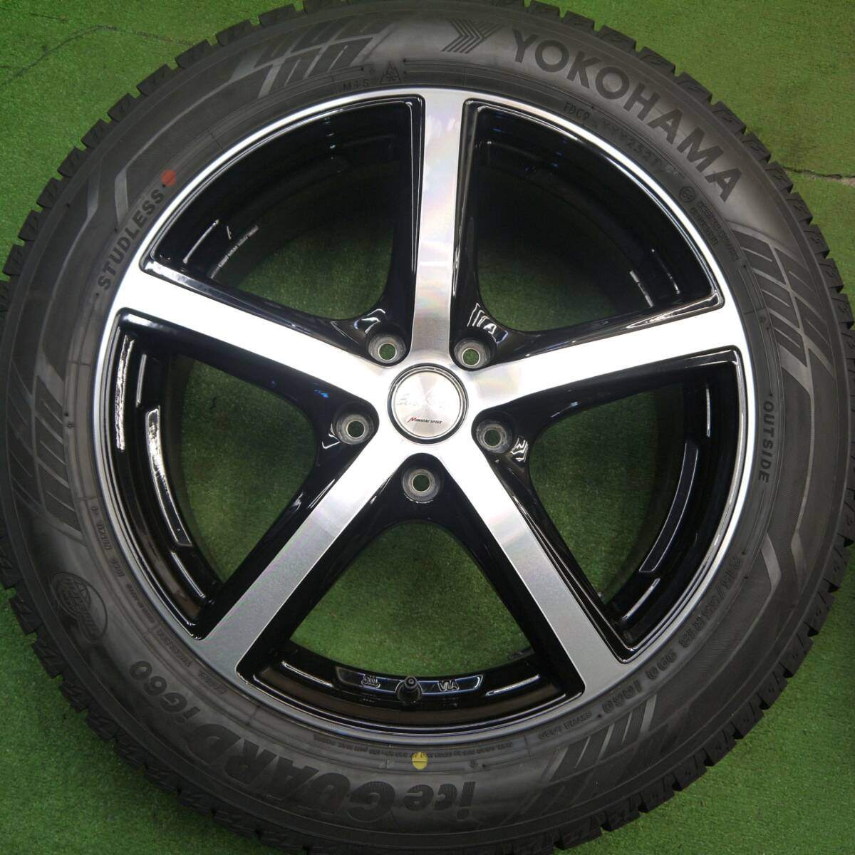 タイヤほぼ未使用！21年！キレイ★スタッドレス 215/55R18 ヨコハマ アイスガード iG60 EuroSpeed MANARAY SPORT ユーロスピード 18インチ PCD114.3/5H★5031906Hス