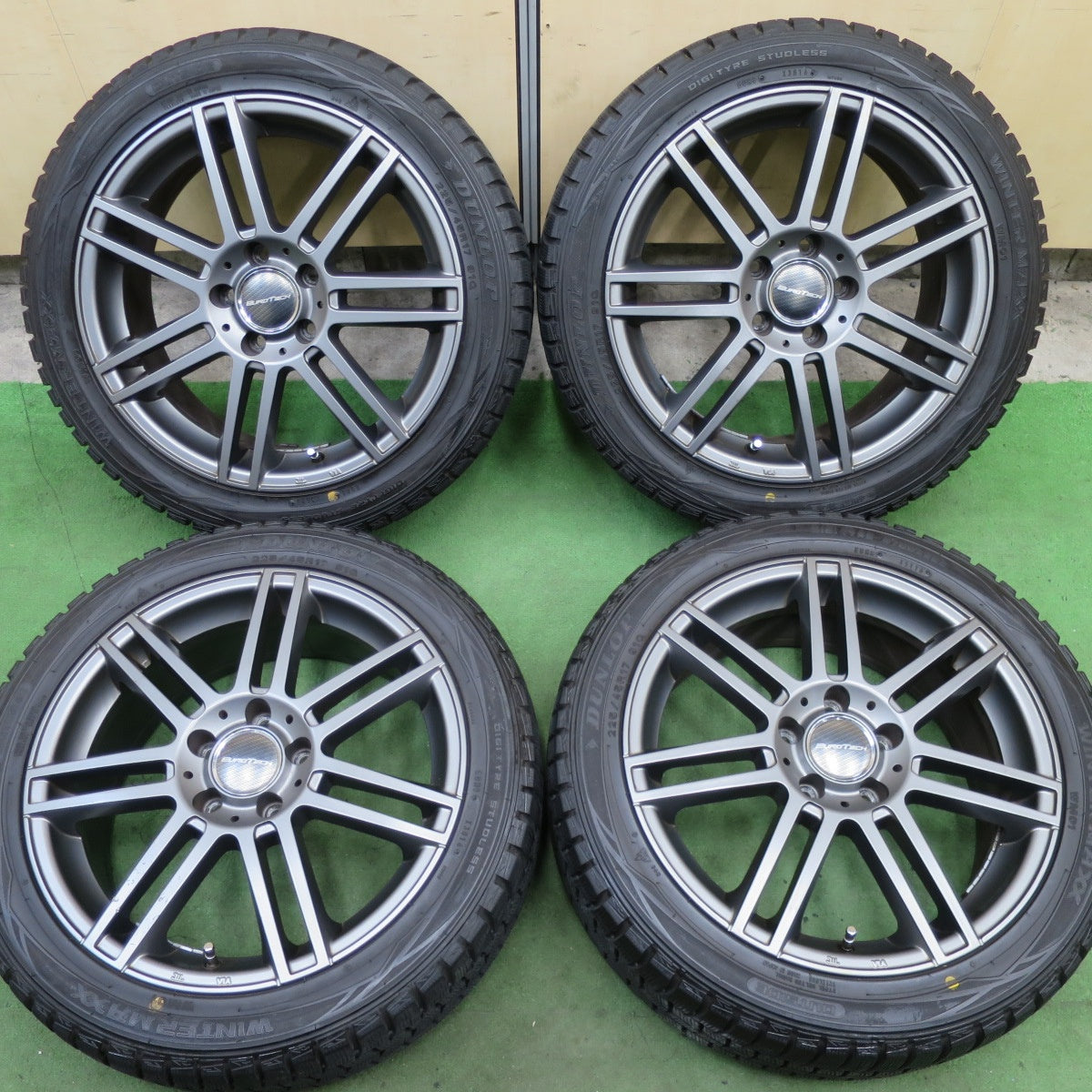 バリ溝！キレイ！9.5分★ベンツ 等 EUROTECH STAGE TW7 225/45R17 スタッドレス ダンロップ ウインターマックス WM01 ユーロテック ステージ 17インチ PCD112/5H★6021803TTス