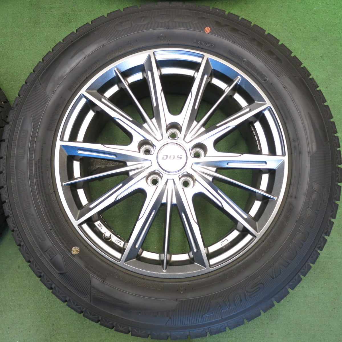 バリ溝！23年！キレイ！9.5分◎スタッドレス 225/65R17 グッドイヤー アイスナビ SUV D.O.S. DOS 社外 アルミ 17インチ PCD114.3/5H◎6080203HAス
