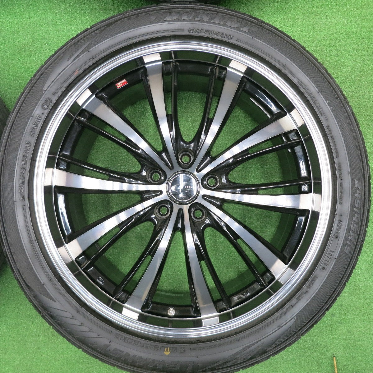 [送料無料] バリ溝！キレイ！9.5分★LEONIS EX 245/45R19 ダンロップ LE MANS V レオニス 19インチ ルマン5 PCD114.3/5H★4112502TNノ