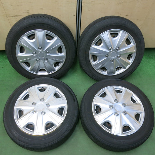 バリ溝！21年！9分★175/65R15 ダンロップ EC202 スチール 社外 ホイール キャップ カバー 15インチ PCD100/4H★5061313SYノ