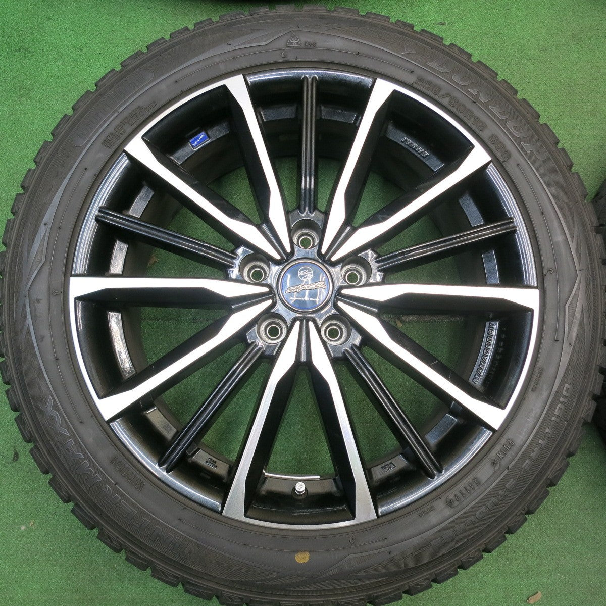 バリ溝！9分★スタッドレス 225/50R18 ダンロップ ウインターマックス WM01 SMACK ENKEI スマック エンケイ 18インチ PCD114.3/5H★5050509HAス