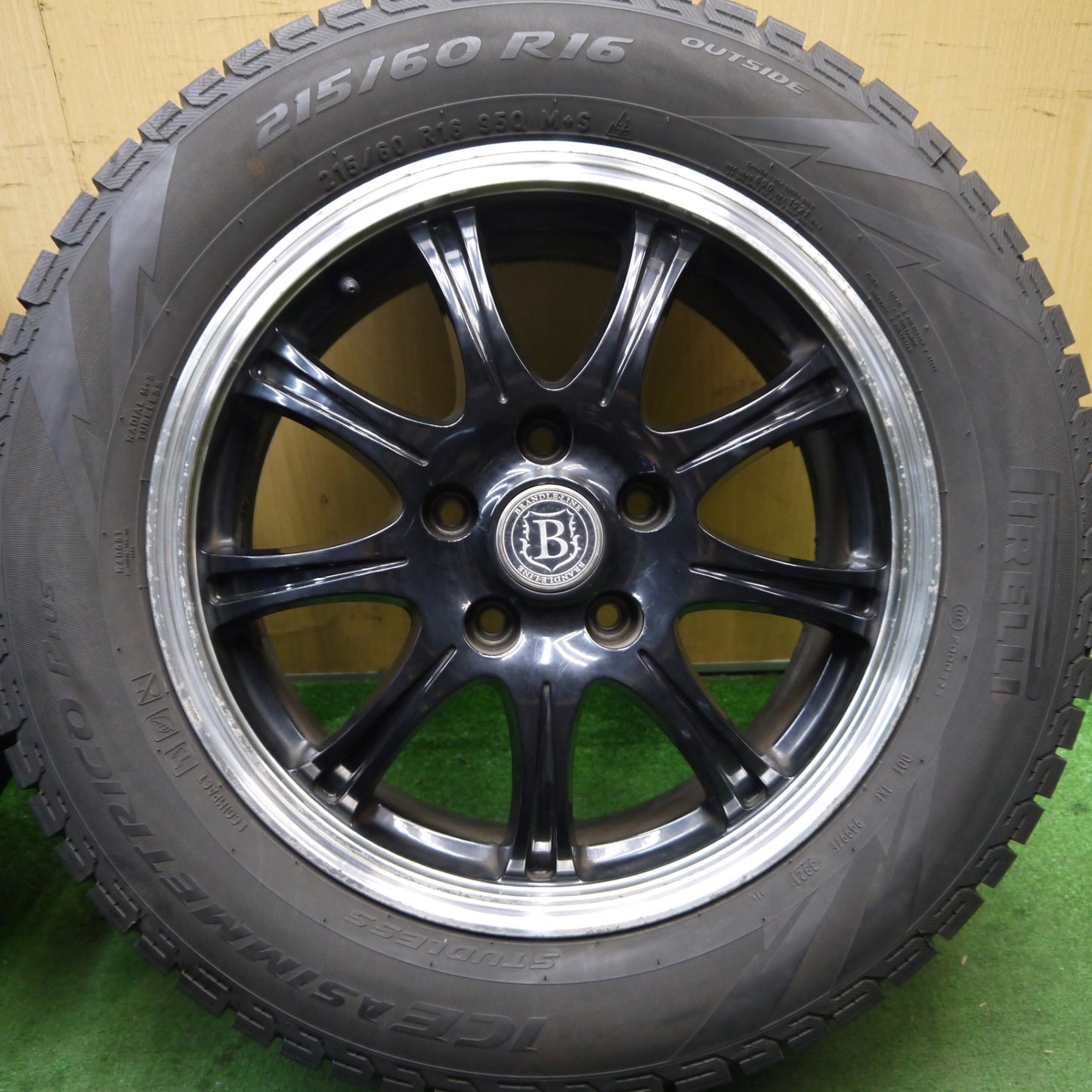 4本価格！21年★スタッドレス 215/60R16 ピレリ アイスアシンメトリコ プラス BRANDLE-LINE ブランドルライン 16インチ PCD114.3/5H★5082001Hス