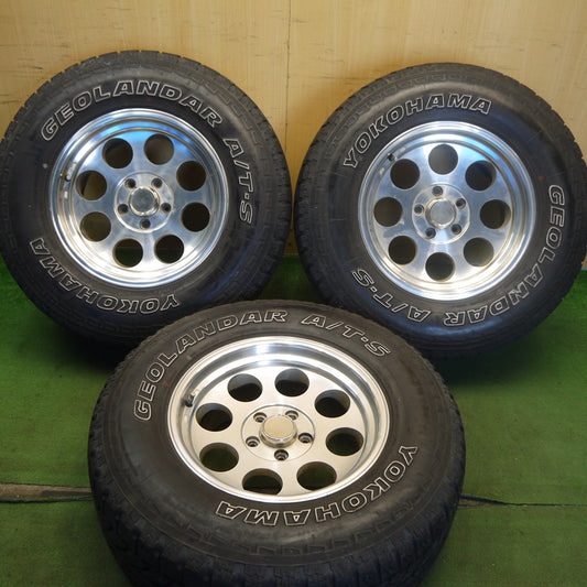 バリ溝！8.5分！3本◎HEART LAND レンコン ホイール 255/70R16 ヨコハマ ジオランダー A/T-S ホワイトレター ハートランド 16インチ PCD114.3/5H◎6081003Hノ