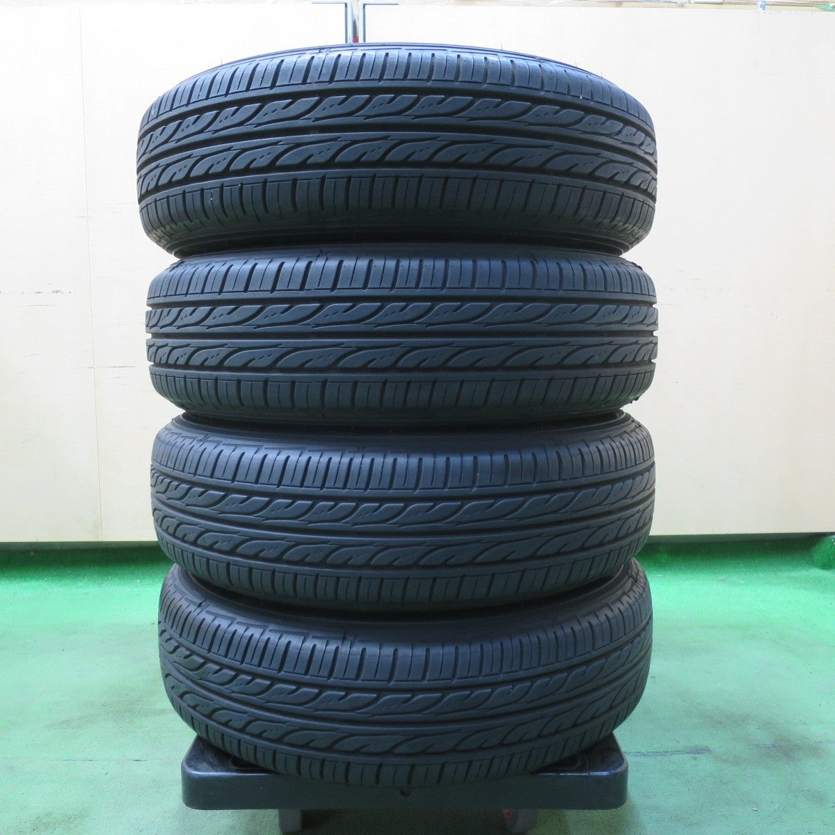超バリ溝！21年！ほぼ10分★165/70R14 ダンロップ EC202 スチール ホイール 14インチ PCD100/4H★5040803イノ