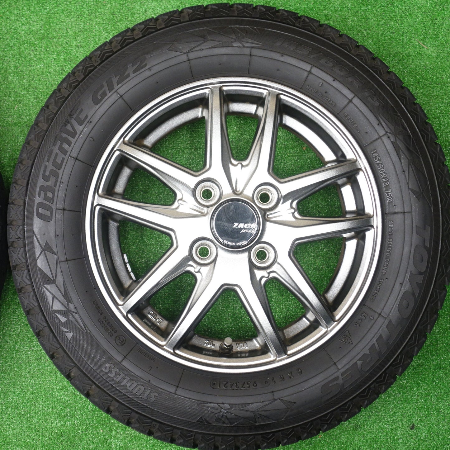 バリ溝！キレイ！9.5分以上★スタッドレス 145/80R13 トーヨー オブザーブ GIZ2 ZACK JP-550 MONZA ザック 13インチ PCD100/4H★5122001KTス