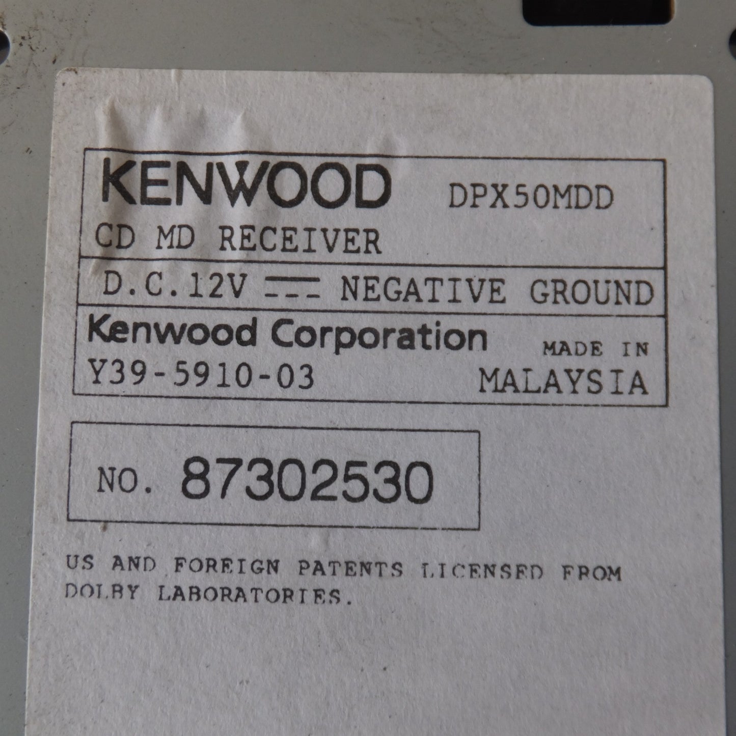 [送料無料] ★ケンウッド KENWOOD カーオーディオ 2DINコンポ CD MD レシーバー  DPX50MDD(58)★