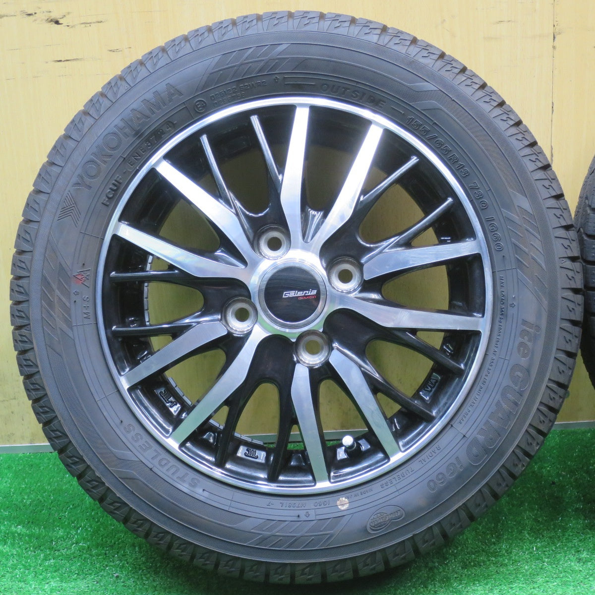 バリ溝！24年！キレイ！ほぼ10分★スタッドレス 155/65R13 ヨコハマ アイスガード iG60 Galeria GM01 ガレリア 13インチ PCD100/4H★5111004NJス