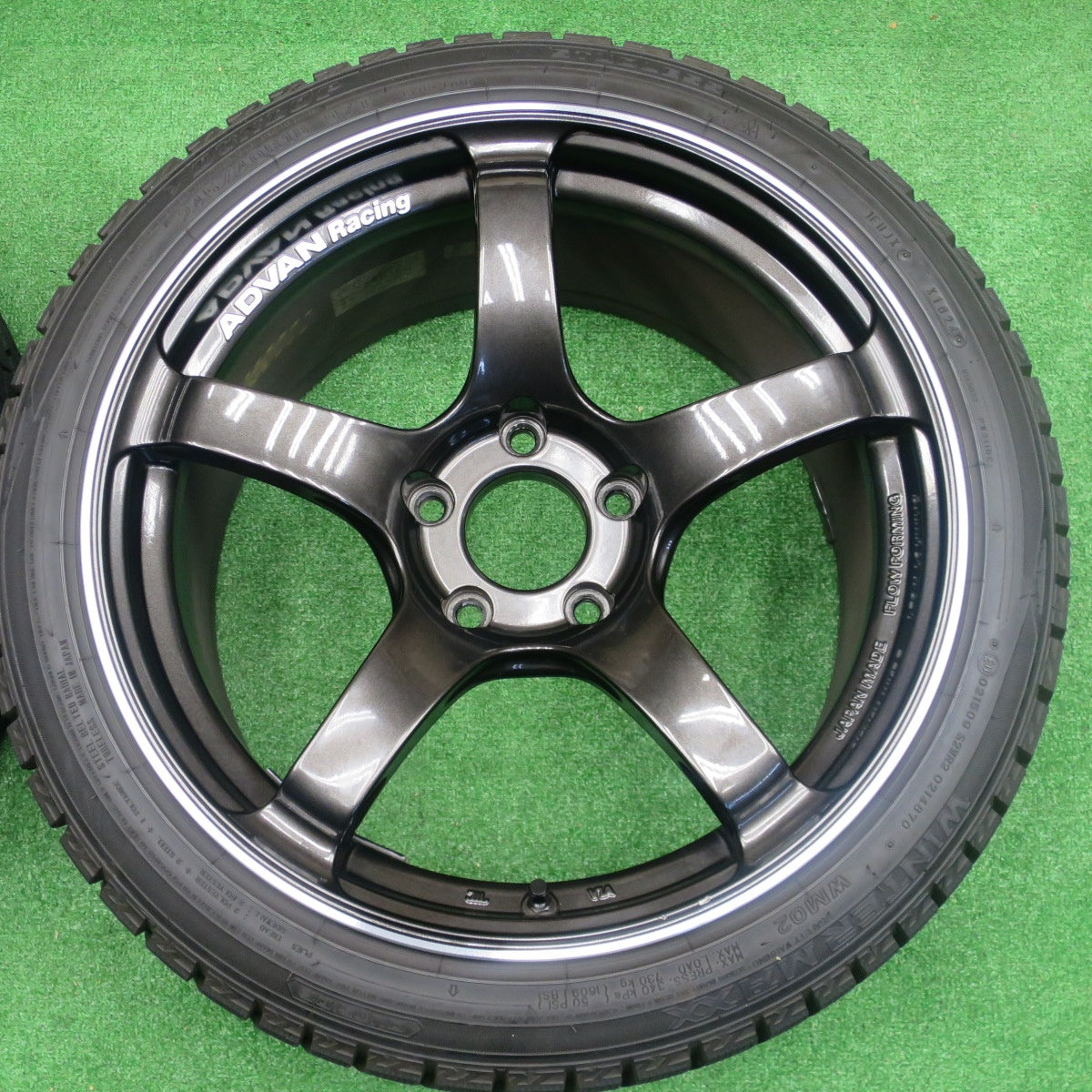 バリ溝！24年！ほぼ10分★シビック タイプR 等 ADVAN Racing TC-4 245/40R18 スタッドレス ダンロップ ウインターマックス WM02 アドバン レーシング 18インチ PCD120/5H★5121406NKス