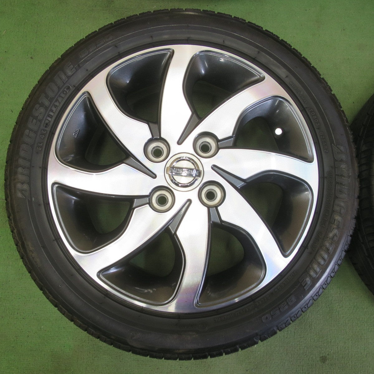 バリ溝！キレイ！9.5分以上★日産 ルークス スズキ パレット 純正 165/55R14 ブリヂストン B250 14インチ PCD100/4H★6042712イノ
