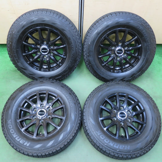 バリ溝！23年！キレイ！9.5分★200系 ハイエース BISON BN-01 195/80R15 107/105L スタッドレス ハンコック ウインター RW06 バイソン 15インチ PCD139.7/6H★5110408イス