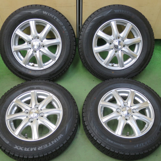 バリ溝！22年！キレイ！9分★スタッドレス 145/80R13 ダンロップ ウインターマックス WM02 MACBES MB8 マクベス 13インチ PCD100/4H★5111202TTス