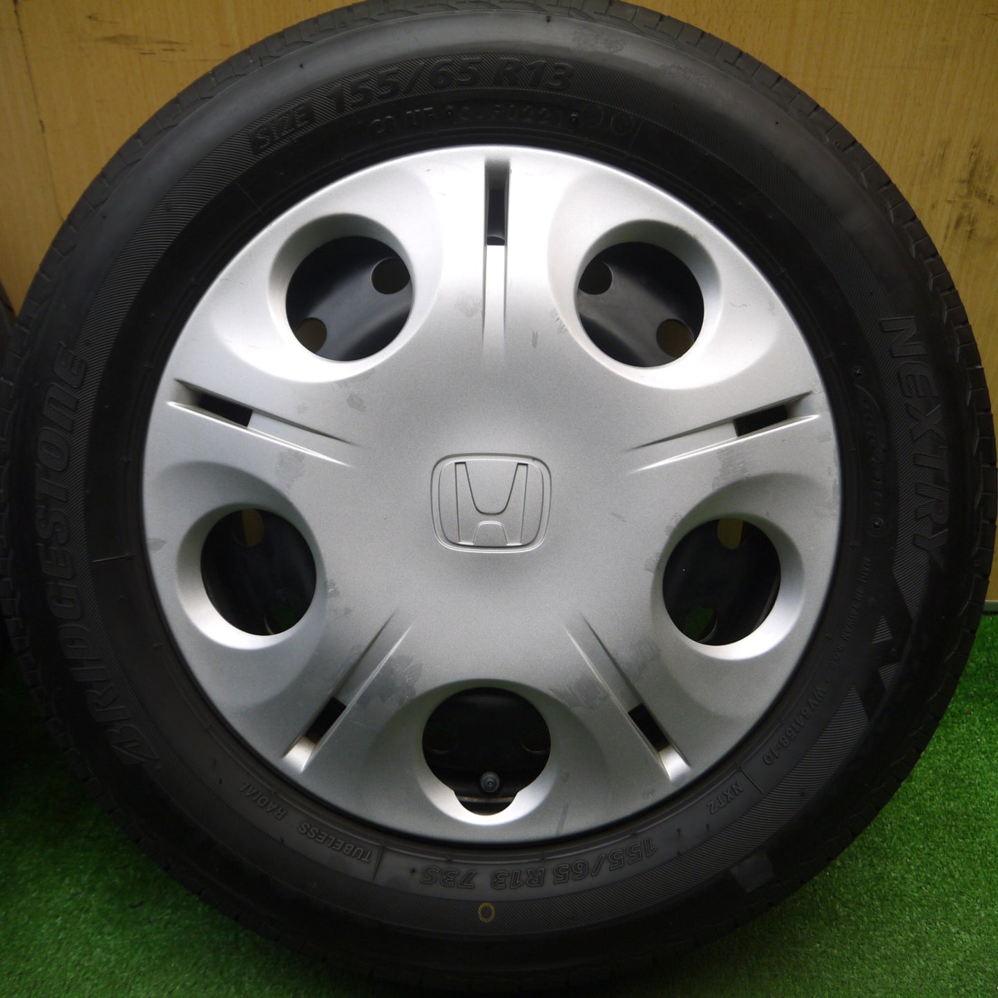 [送料無料] 4本価格！21年★ホンダ ライフ 純正 スチール 155/65R13 ブリヂストン ネクストリー エコピア 13インチ PCD100/4H★4122509Hノ