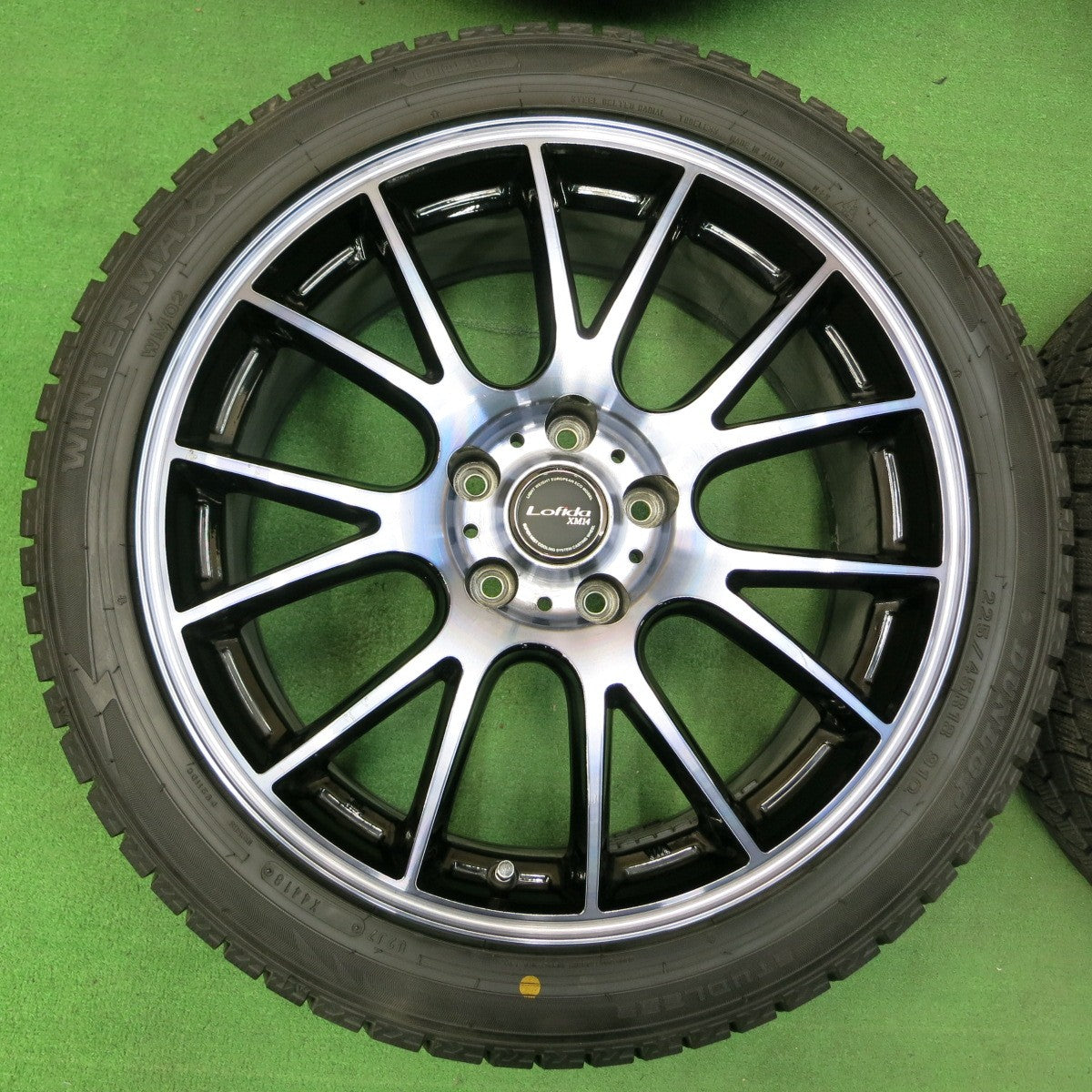 *送料無料* バリ溝！キレイ！9.5分★スタッドレス 225/45R18 ダンロップ ウインターマックス WM02 Lofida XM14 18インチ PCD114.3/5H★4050806イス
