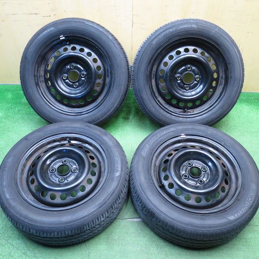 [送料無料] 4本価格！23年★185/60R15 ヨコハマ ブルーアース AE01F スチール ホイール 15インチ PCD100/4H★5030706Hノ