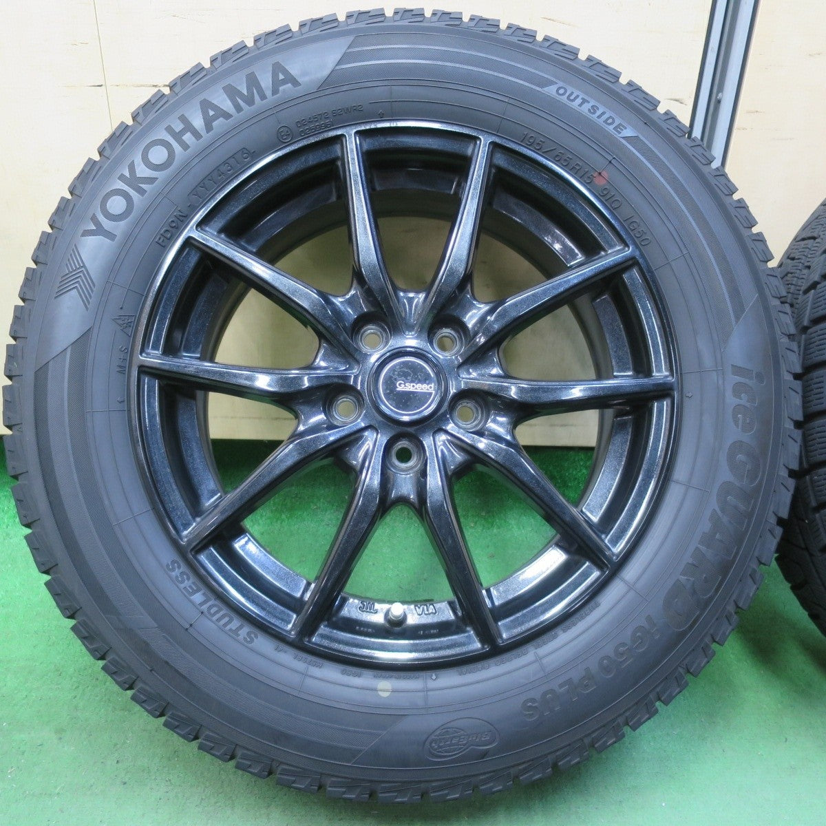 バリ溝！9分★プリウス 等 195/65R15 スタッドレス ヨコハマアイスガード iG50 プラス G.Speed Gスピード 15インチ PCD100/5H★5040804イス