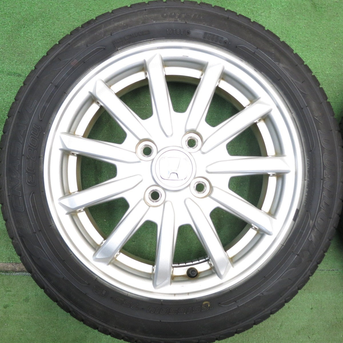 バリ溝！24年！9.5分以上★ホンダ N-WGN カスタム 純正 155/65R14 ダンロップ エナセーブ EC204 14インチ PCD100/4H★6050603HAノ