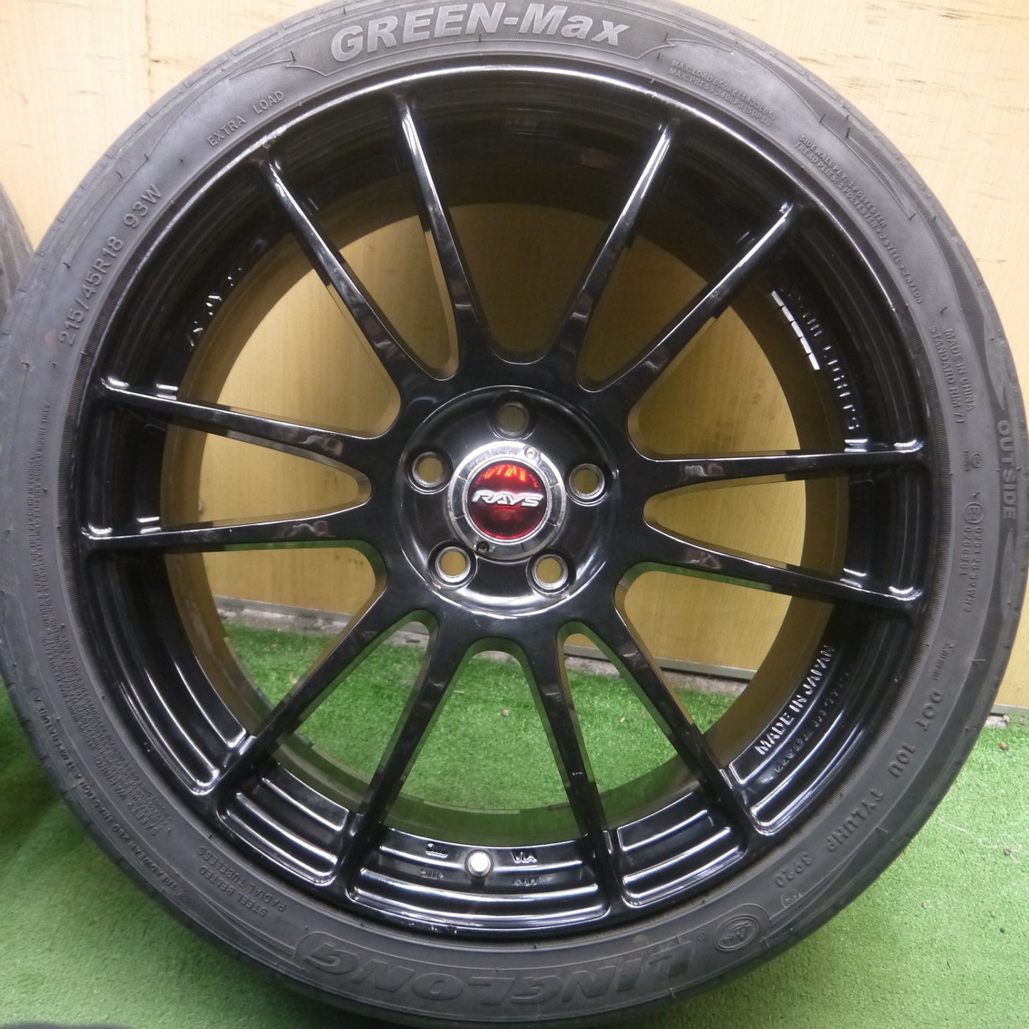 *送料無料* 4本！20年★レガシィ等 RAYS 57XTREME gram LIGHTS 215/45R18 リンロン GREEN-Max レイズ グラムライツ PCD100/5H★4052711Hノ