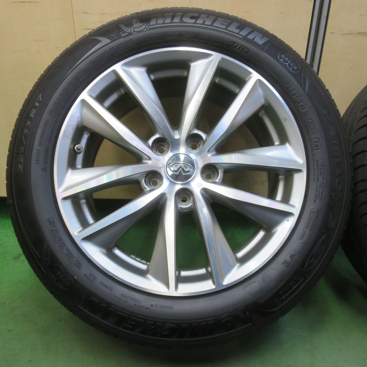 センサー付！バリ溝！9分★日産 V37 スカイライン インフィニティ Q50 純正 225/55R17 ミシュラン プライマシー3 ZP MOE ランフラット 17インチ PCD114.3/5H★6051504イノ