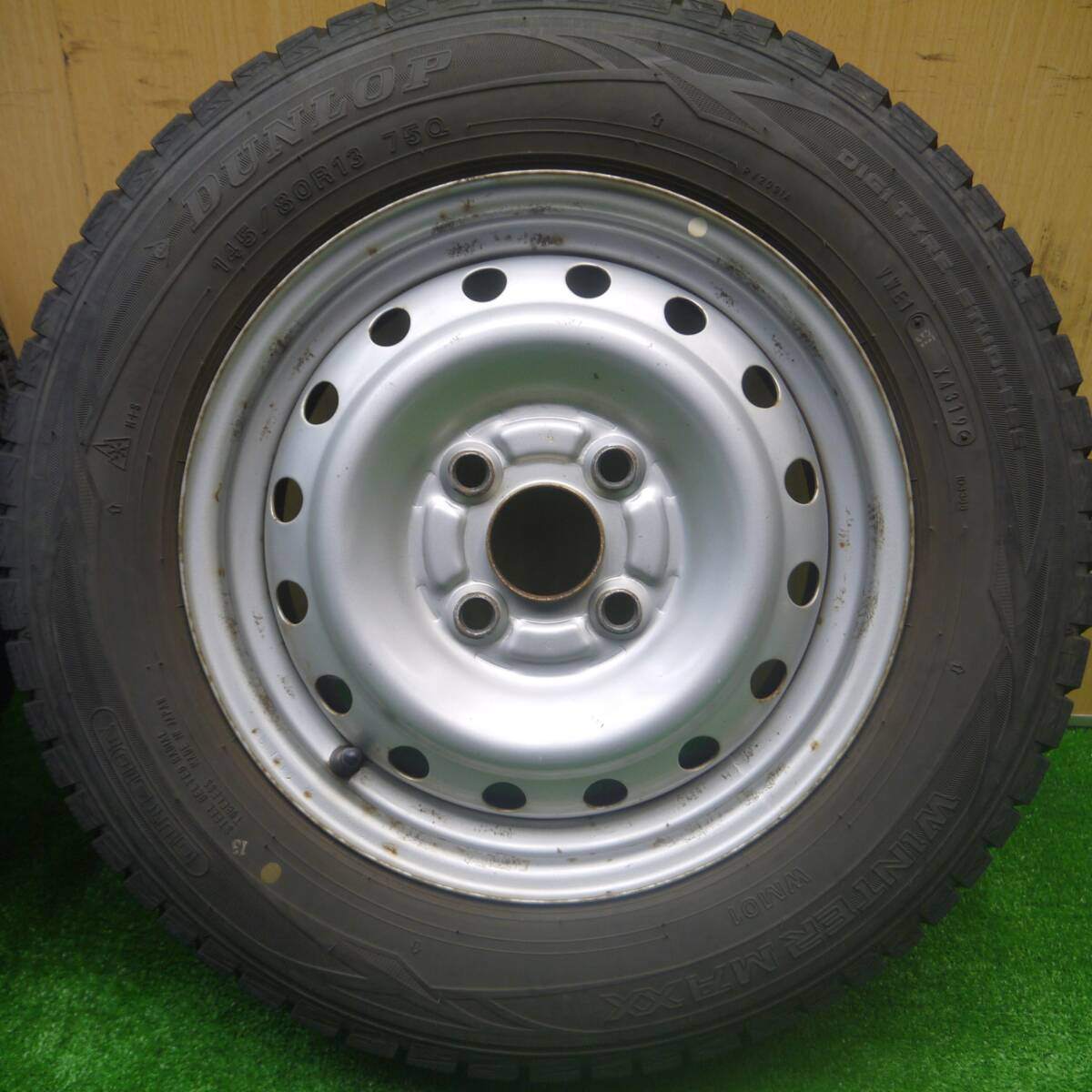 4本価格★スタッドレス 145/80R13 ダンロップ ウインターマックス WM01 スチール 13インチ PCD100/4H★4082101Hス