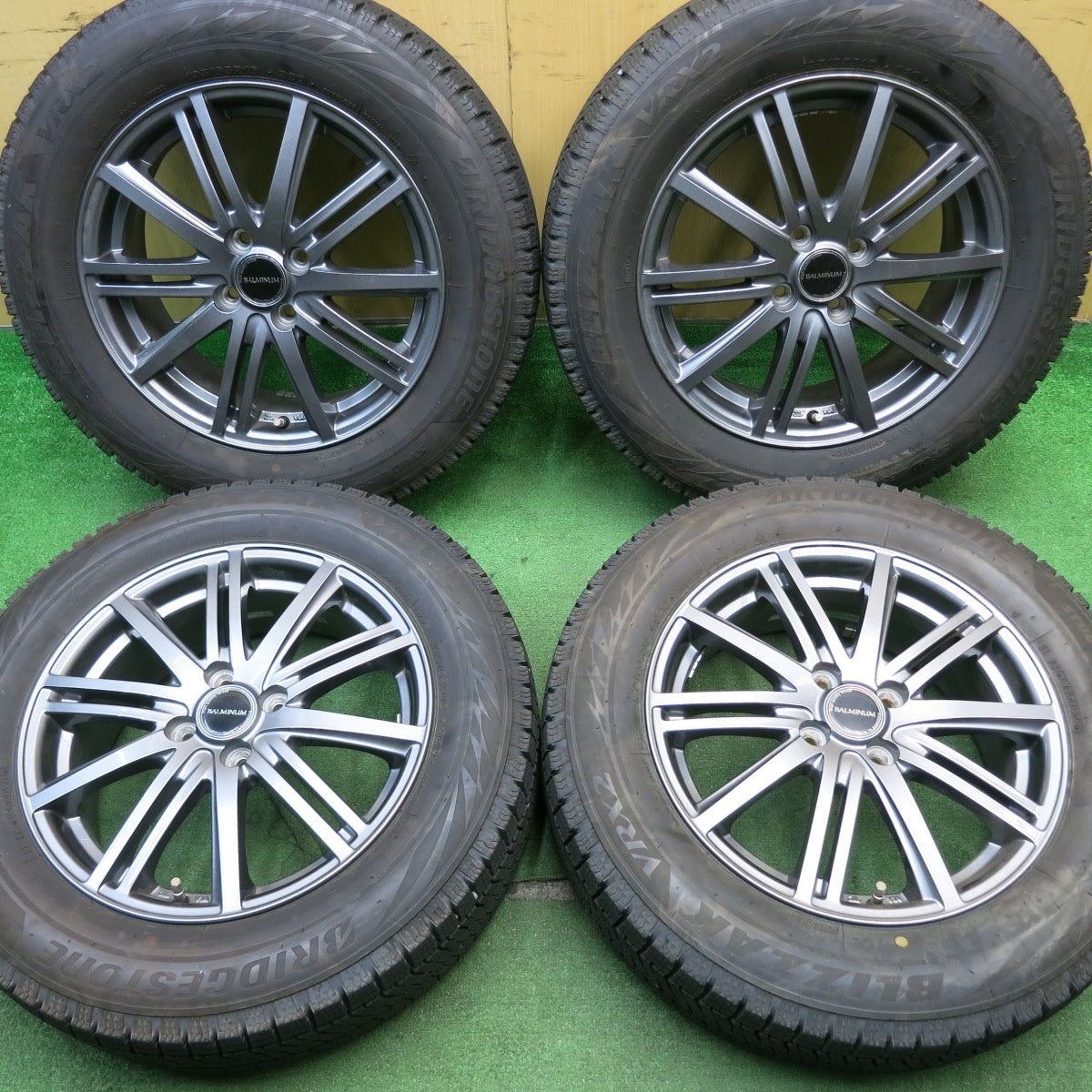 バリ溝！キレイ！9分★スタッドレス 195/65R16 ブリヂストン ブリザック VRX2 BALMINUM バルミナ 16インチ PCD100/4H★5050706NJス