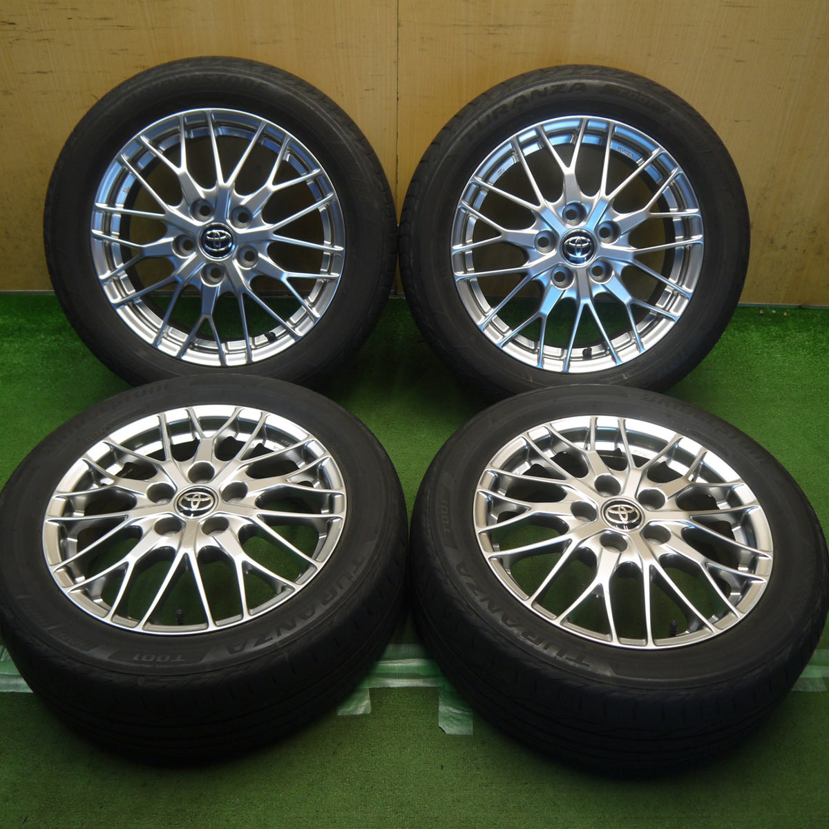4本価格◎トヨタ 80系 ノア ヴォクシー 純正 BBS TY016 205/55R16 ブリヂストン トランザ T001 16インチ PCD114.3/5H◎6091506Hノ