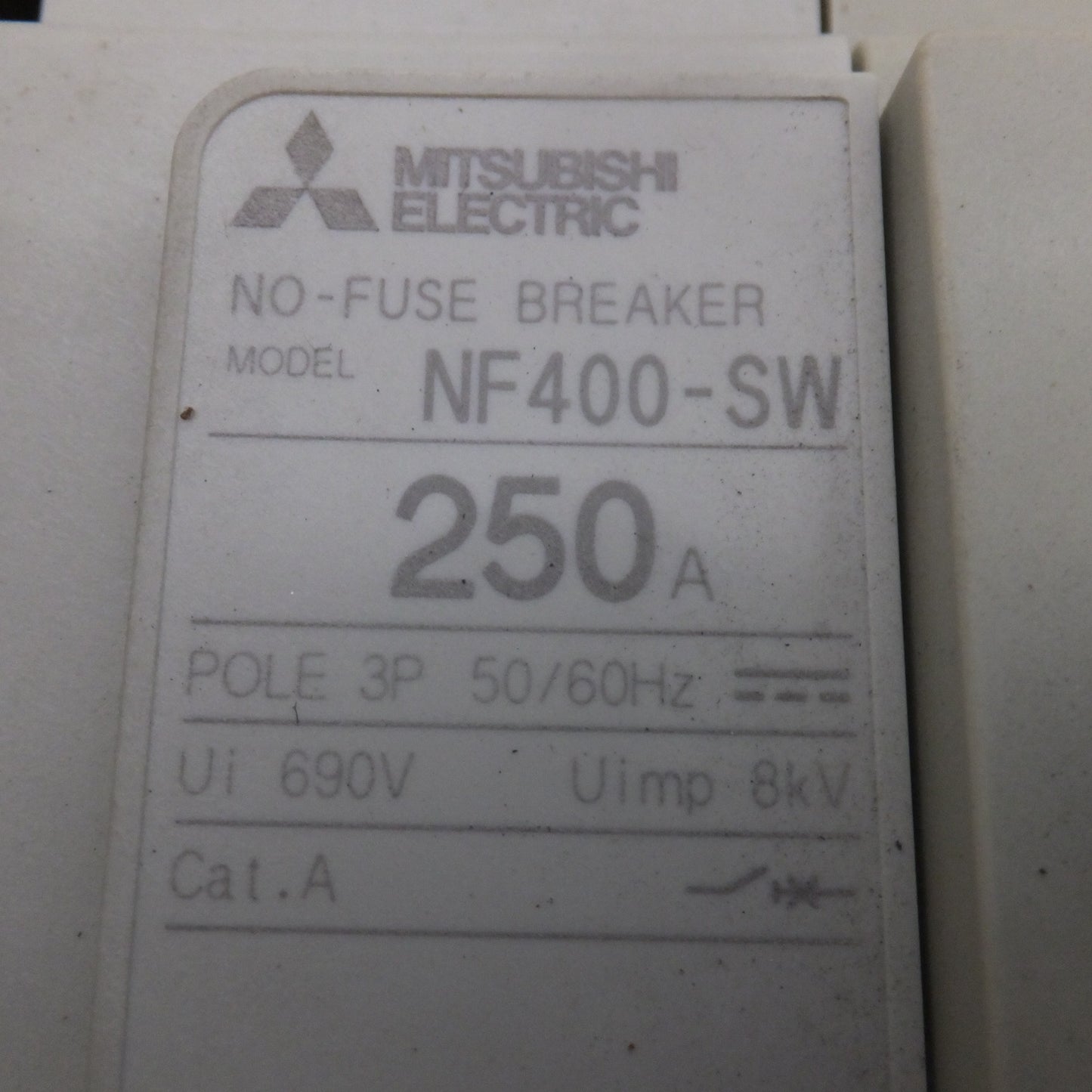 [送料無料] 未使用★三菱 MITSUBISHI 低圧遮断器 ノーヒューズブレーカー NF400-SW　250A 3P 50/60Hz 690V 8kV★