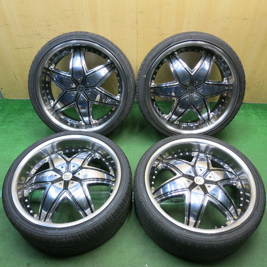 バリ溝！25年！9.5分◎DON CORLEONE HEXAWILD 495 255/30R22 グリンランダー L-ZEAL56 ドン コルレオーネ ヘキサワイルド 22インチ PCD114.3 127/5H マルチ◎6092709HAノ